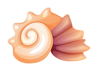 Spiky conch seashell vector cartoon illustration isolated on white background