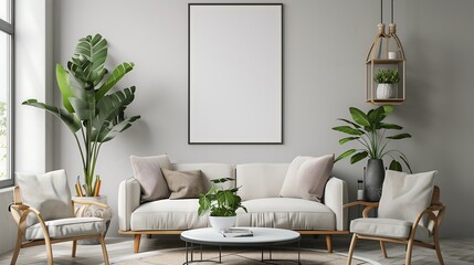 living room frame mockup