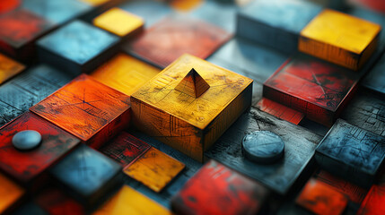 Vibrant Pythagorean Theorem Illustration with Right Triangle