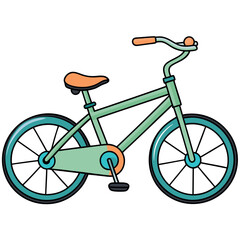 Blue retro bicycle isolated on white background. Colorful bike. Isolated vector illustration