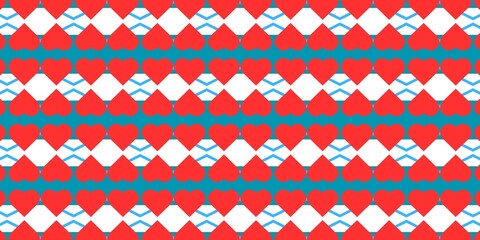 A seamless Christmas pattern featuring ribbons in a geometric design with vintage and retro elements, perfect for fabric or wallpaper