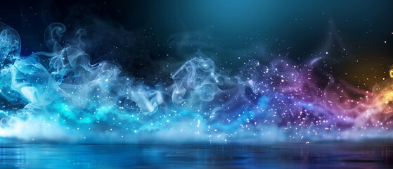 abstract colorful smoke on dark background, perfect as wallpaper
