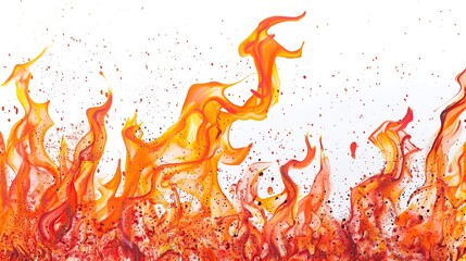 fire on white background
