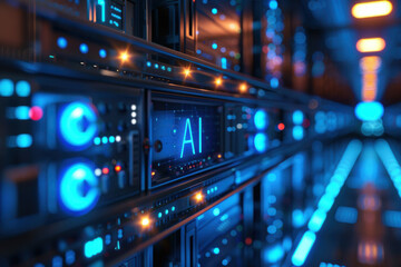 Close-Up of AI Server Rack