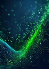 3d abstract digital particle waves dots design