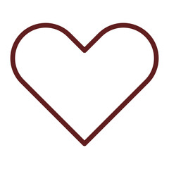 Heart Vector Line Maroon Icon Design