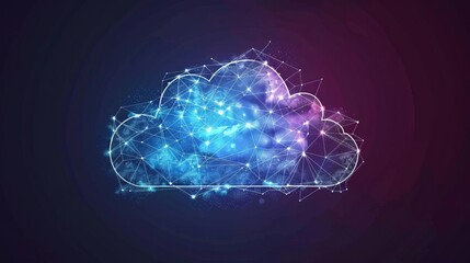 Cloud computing concept with global network lines and digital data transformation symbols, representing future technology and innovation in ai, cybersecurity, and big data networking


