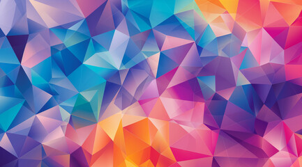 Fototapeta premium A vibrant and colorful background featuring geometric shapes in various shades of blue, purple, pink, orange, teal, and red.
