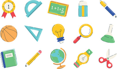 Back To SchoolIcon Illustration Set