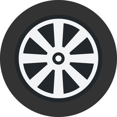 Obraz premium Car Tires Flat Illustration Isolated Transparent Background
