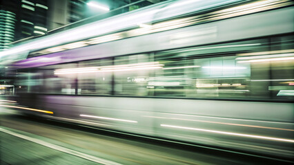 Fototapeta premium fast moving train in motion