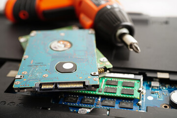 Repairing and upgrade circuit mainboard of notebook, electronic, computer hardware and technology...