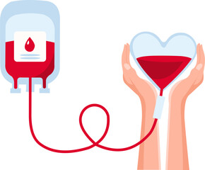 Bag With Blood And Hand Of Donor