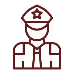 Police Vector Line Maroon Icon Design