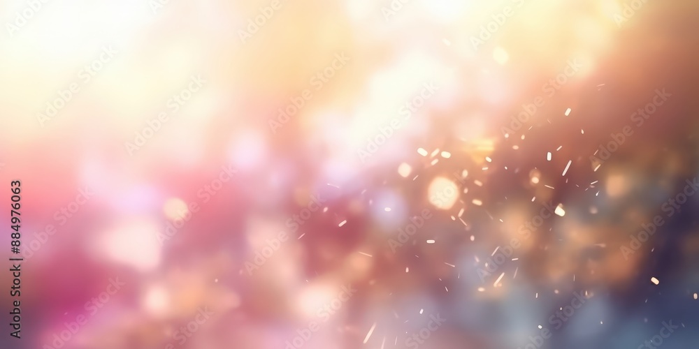 Poster abstract blurred background with glowing particles