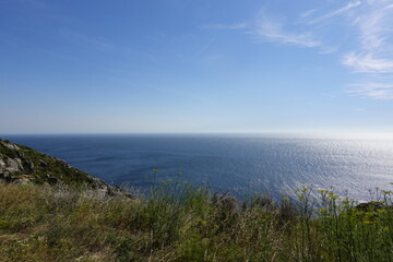 atlantic ocean from cape finisterre at sunset, wonders of the world