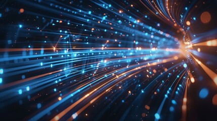 Fototapeta premium Abstract technology background featuring dynamic data connection speed lines and digital patterns in a modern network environment