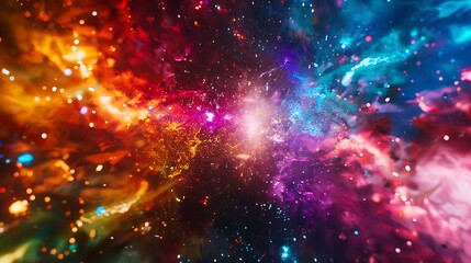 Fototapeta premium A vibrant burst of light streams forming abstract patterns in space