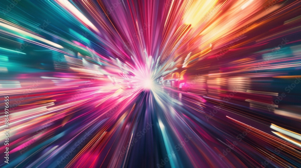 Poster data security concept with abstract high-speed technology motion blur: digital protection and cybers
