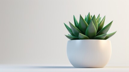 Vibrant Succulent in Minimalist Ceramic Pot with Soft Lighting