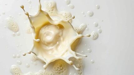 White Splashes of Fresh Milk Captured in Motion for a Dynamic Artistic Visual Effect