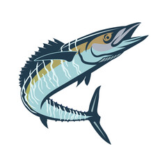 wahoo fishing illustration logo vector image t shirt