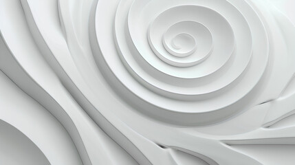 Abstract design, wavy circle on white background, 3d render Stock Illustration