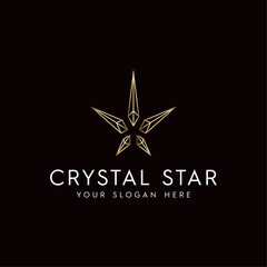 Minimalist Crystal Star Logo vector Illustration