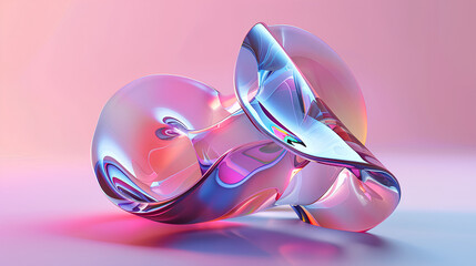 Abstract glass shape, 3d render Stock Illustration