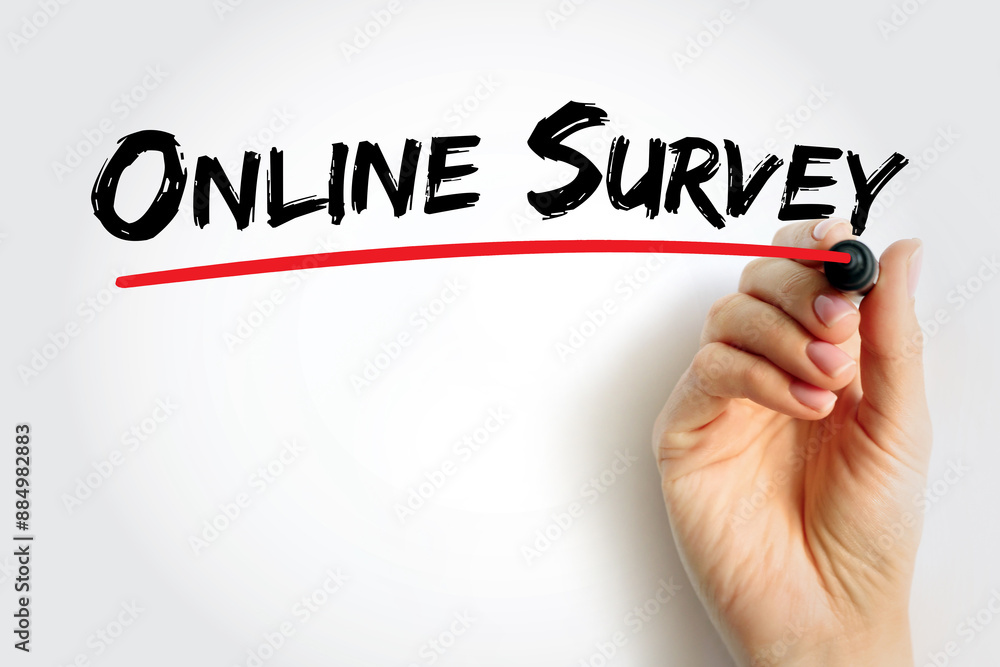Poster online survey - structured questionnaire that your target audience completes over the internet, text