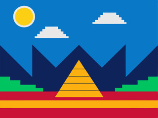 Obraz premium There is a pyramid situated in the center of the image