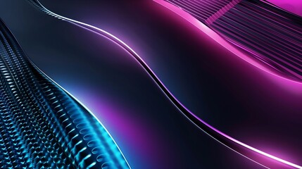 Sleek modern abstract background with smooth metallic surfaces and embedded LED lights in shades of cyan and magenta, giving a sense of advanced technology.

