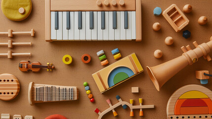 Toys for little ones! Building blocks, musical instruments, pretend play toys, and more. Perfect for books, cards, and flyers for kids.