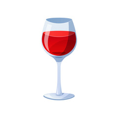 Glass of  red wine vector isolated on white background.