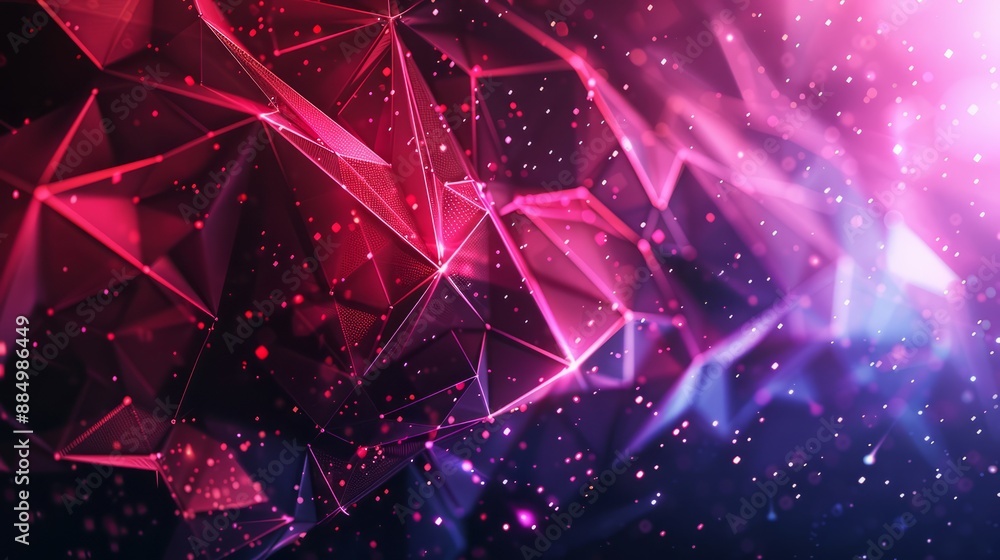 Poster futuristic technology background featuring digital geometric patterns, abstract high-tech design wit