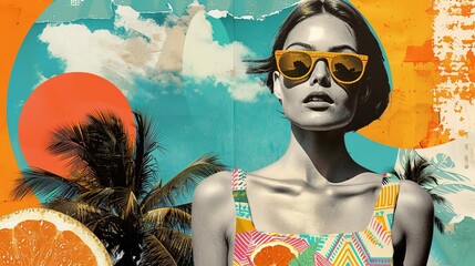 pop collage illustration Abstract creative retro but contemporary pop art collage concept Generative AI	
