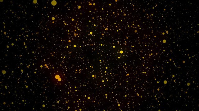 Golden particles flying towards on dark background Animation
