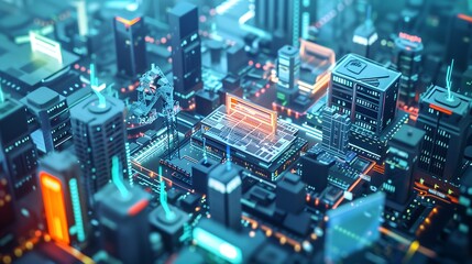 Obraz premium illustrating data transfer through 5G networks