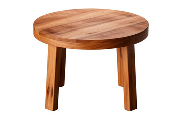 Wooden side table with a minimalist design isolated on a transparent background, perfect for contemporary interior decor in living rooms, bedrooms, or office spaces