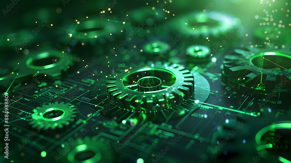 Poster futuristic high-tech motion design. business and industry internet banner. the mechanism consisting 