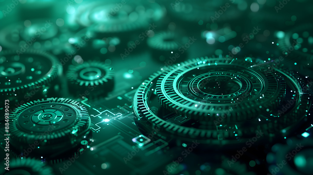 Poster futuristic high-tech motion design. business and industry internet banner. the mechanism consisting 