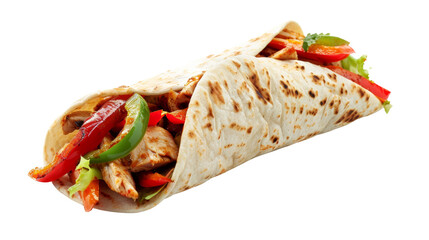 Fajita in a wrap, isolated