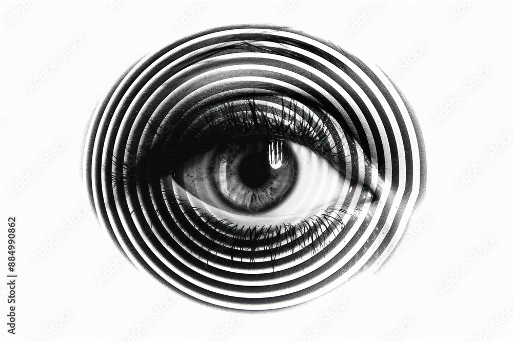 Sticker Doppler Effect spiral black white.