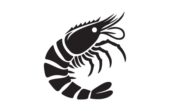 recommend clip art: shrimp fish of silhouette vector illustration