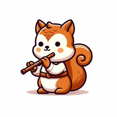 Funny animal with fluite