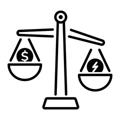 A linear style icon depicting efficient energy balance 