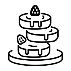 Griddle cakes icon in line style
