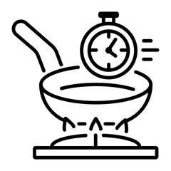 Cooking time icon in linear style