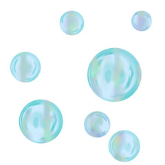  soap bubbles illustration on transparent background. 