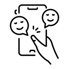 Online messaging icon designed in line style 